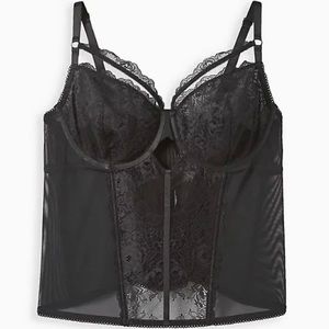 Torrid Black Sexy Strappy Underwire Bustier Lingerie Plus 1X, 14/16 15065064